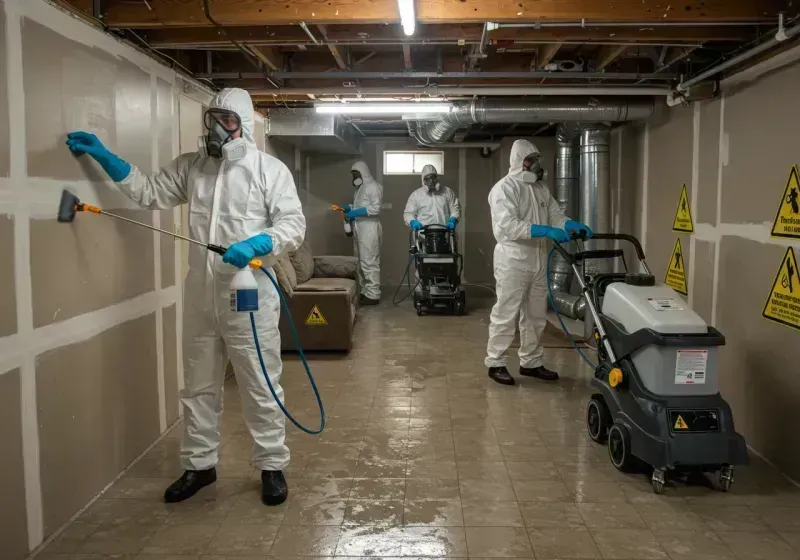 Basement Moisture Removal and Structural Drying process in Chalkville, AL